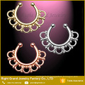 Or, argent, Rose or Clip sur Septum bijoux Tribal corps